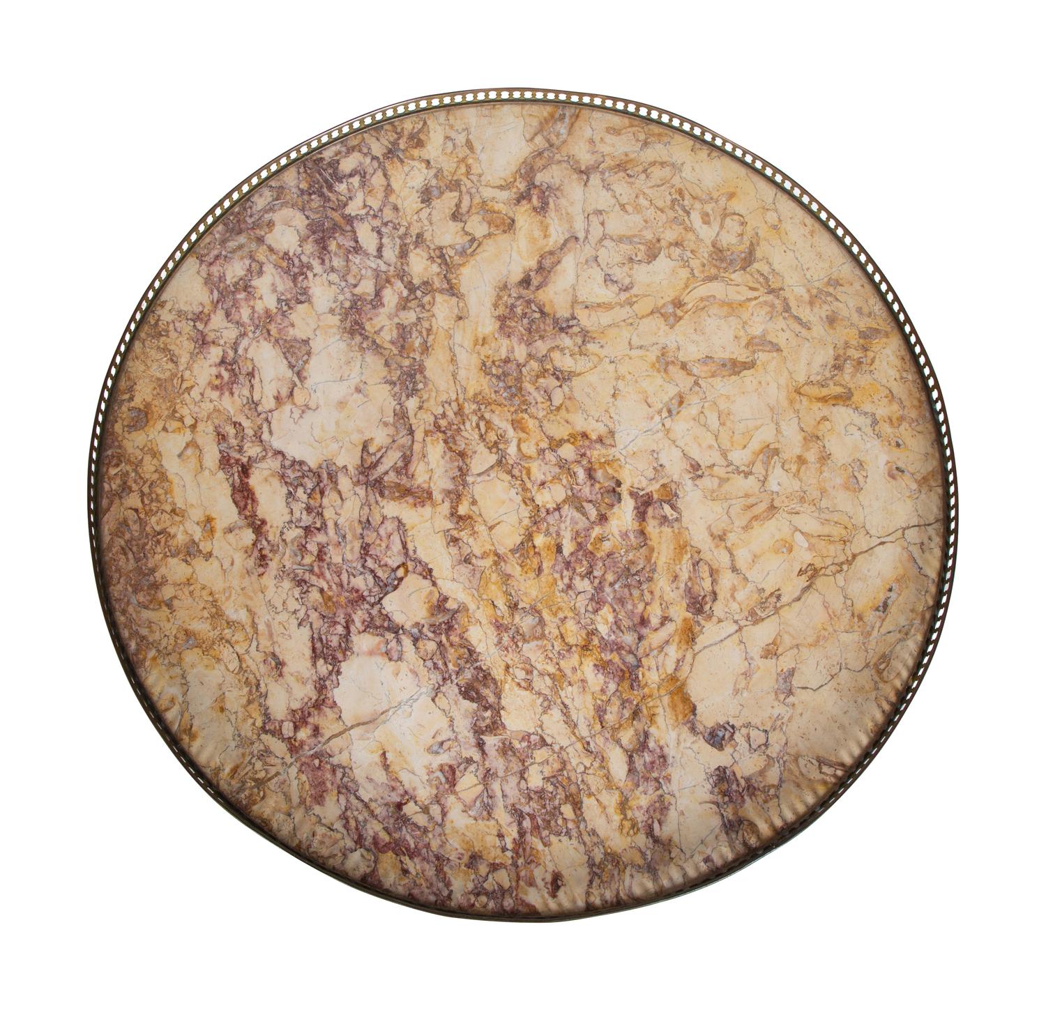 Two Louis XVI Style Mahogany Marble-Top Bouillotte Tables — 20TH CENTURY