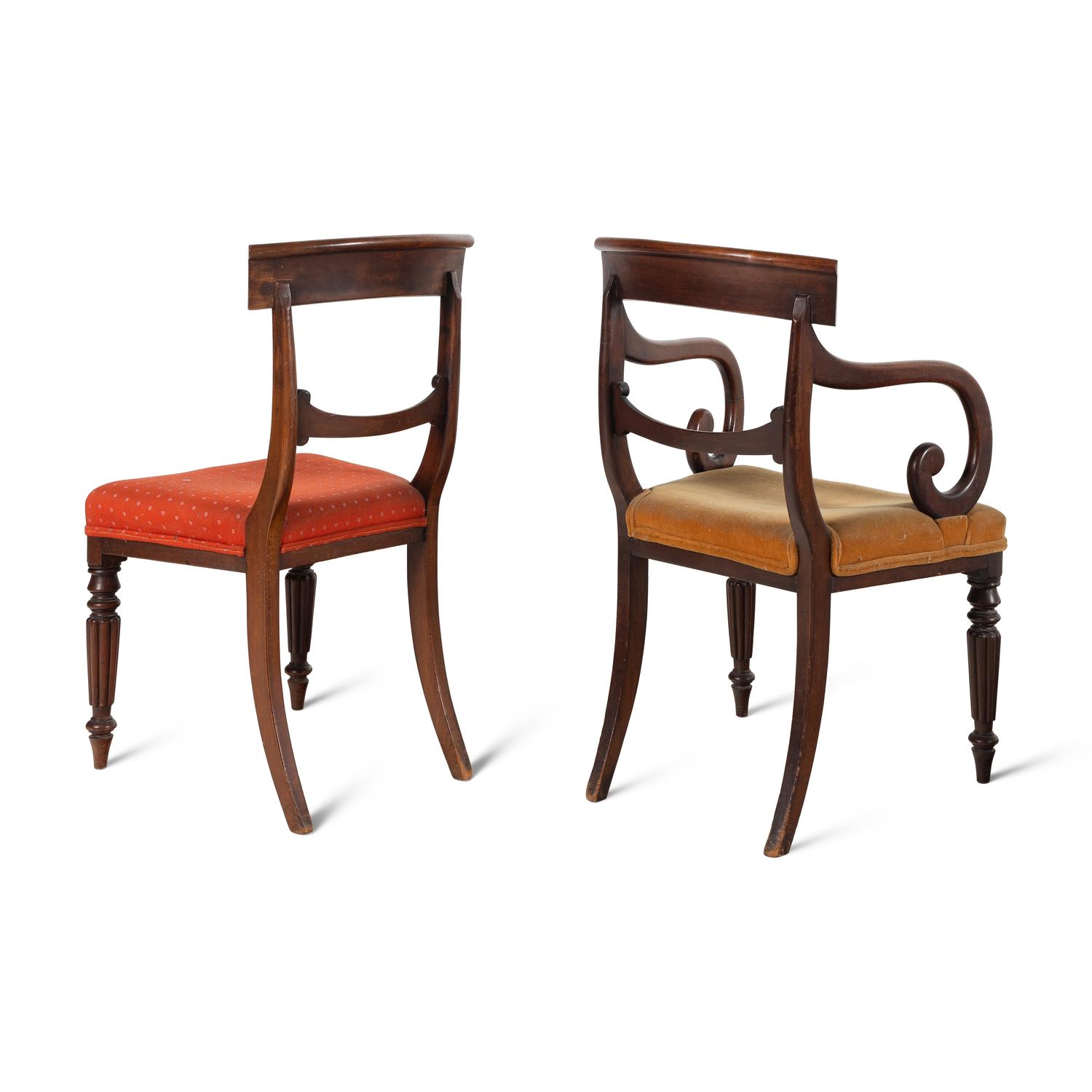 An Assembled Set of Eleven William IV Mahogany Dining Chairs