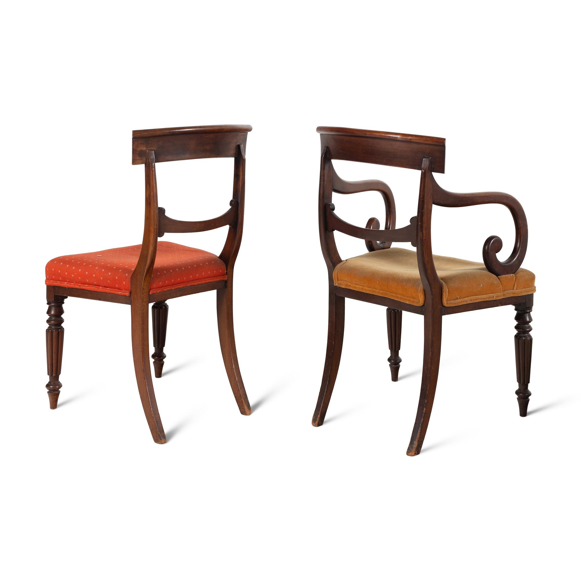 An Assembled Set of Eleven William IV Mahogany Dining Chairs
