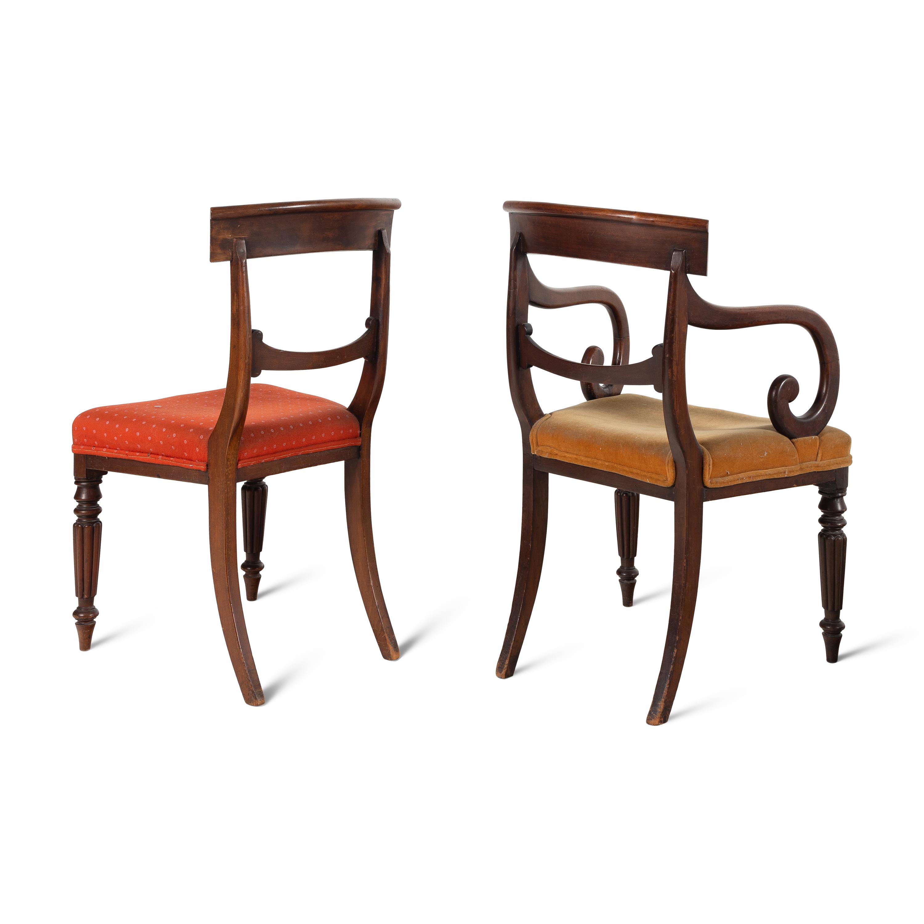 An Assembled Set of Eleven William IV Mahogany Dining Chairs