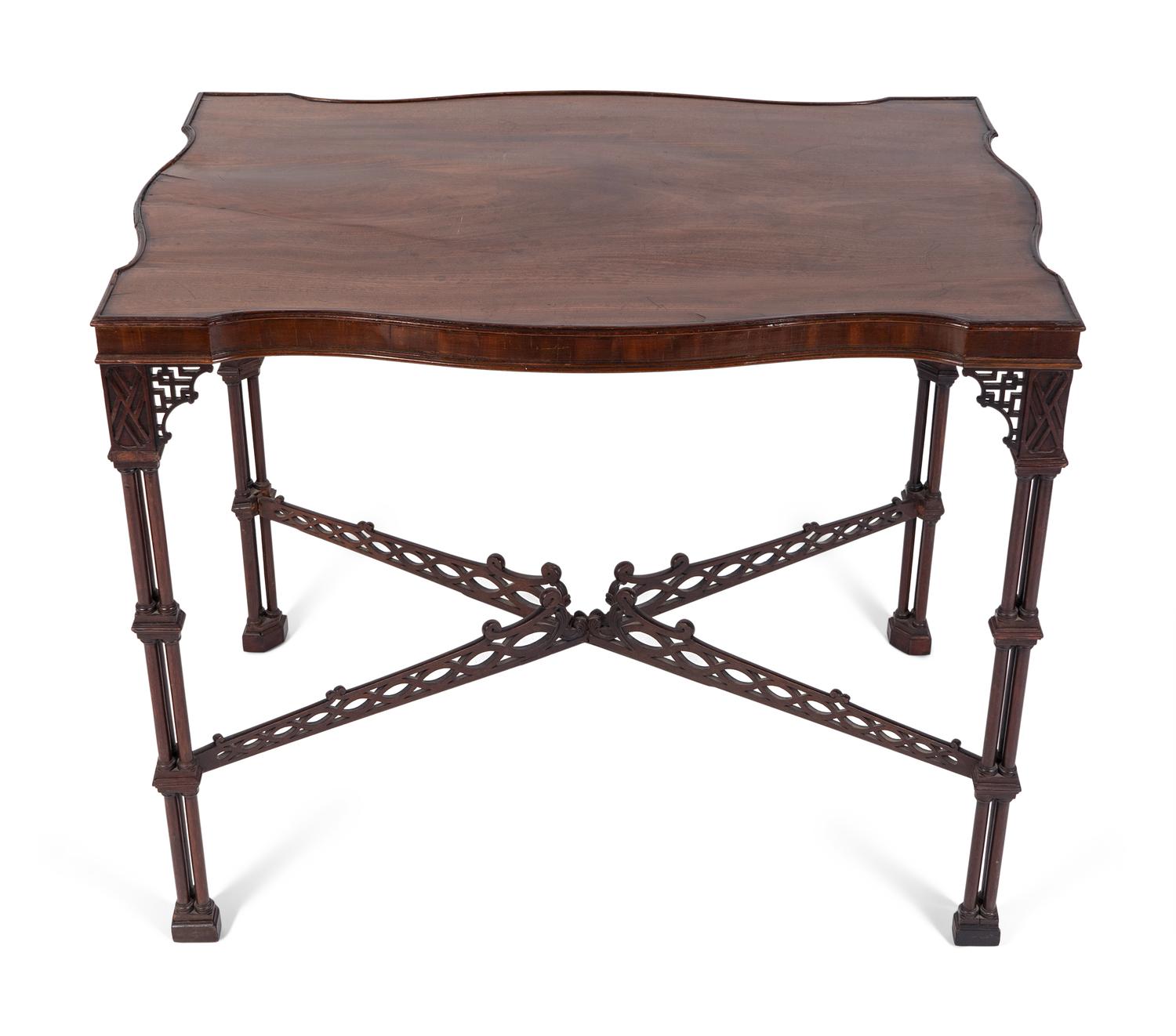 A George III Chinese Chippendale Style Mahogany Silver Table — LATE 18TH CENTURY