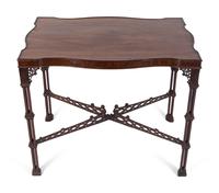 A George III Chinese Chippendale Style Mahogany Silver Table — LATE 18TH CENTURY
