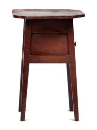 A Country Federal Stained Cherrywood and Pine Shaped Top Work Table