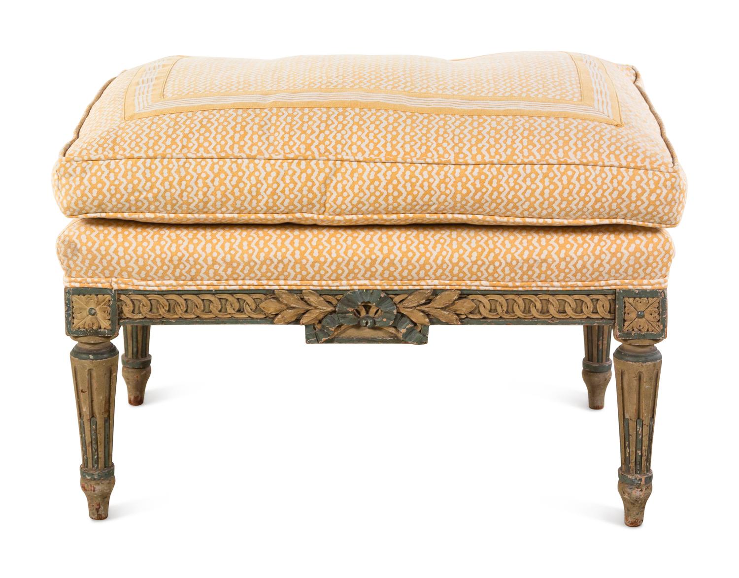 A Louis XVI Style Painted Tabouret