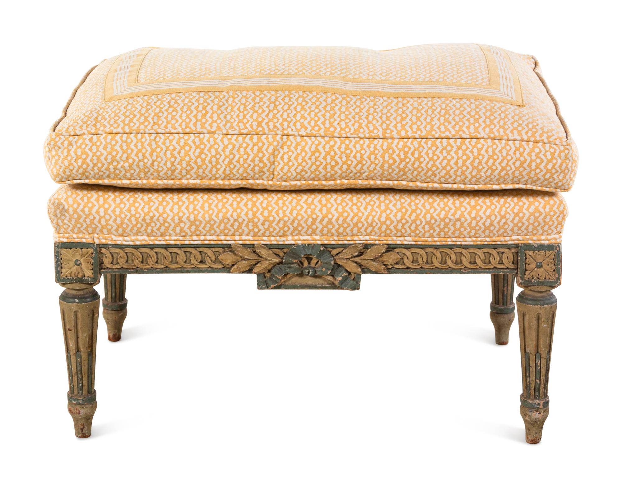 A Louis XVI Style Painted Tabouret