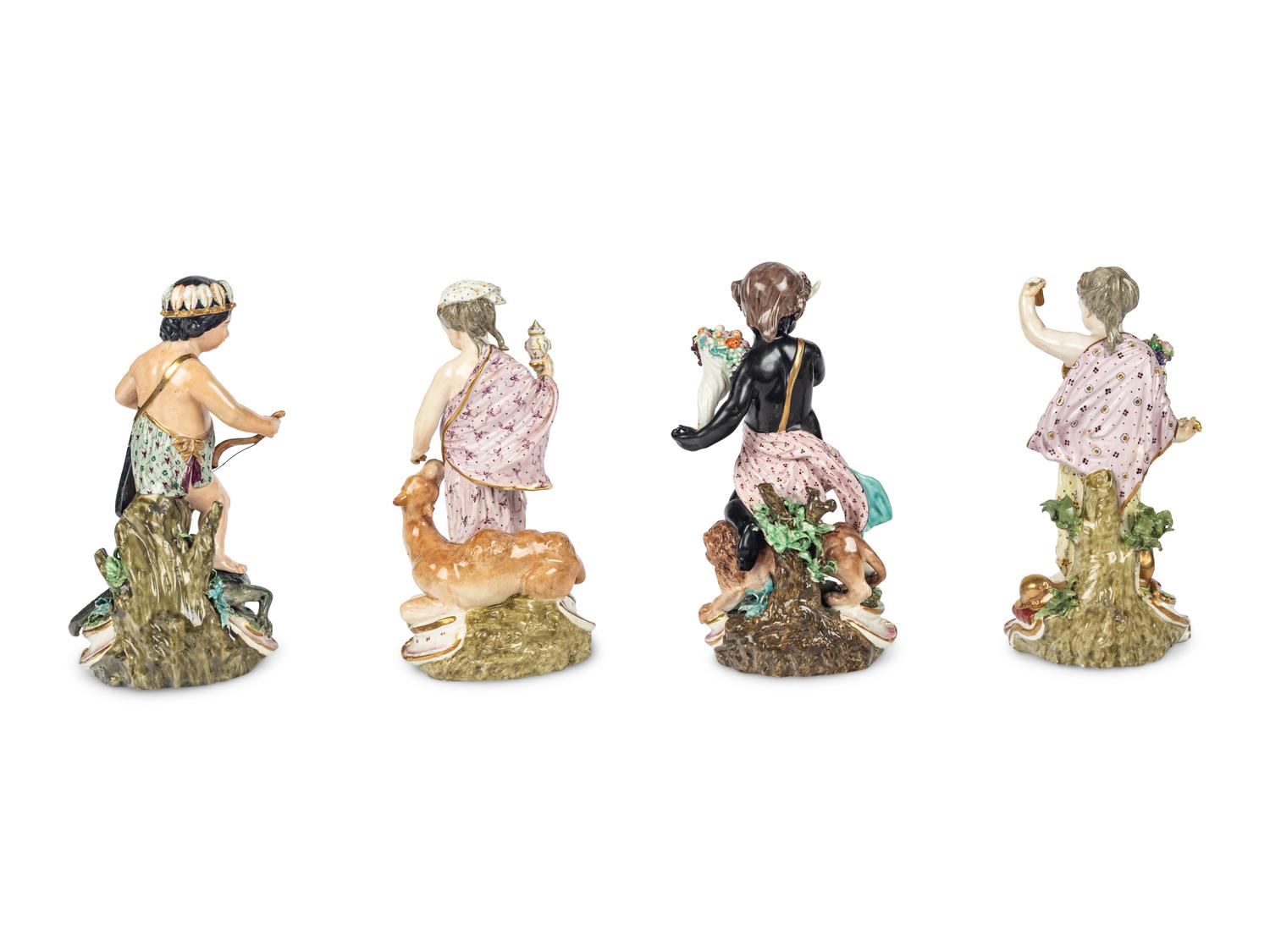 A Group of Continental Porcelain Allegorical Figures