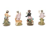 A Group of Continental Porcelain Allegorical Figures
