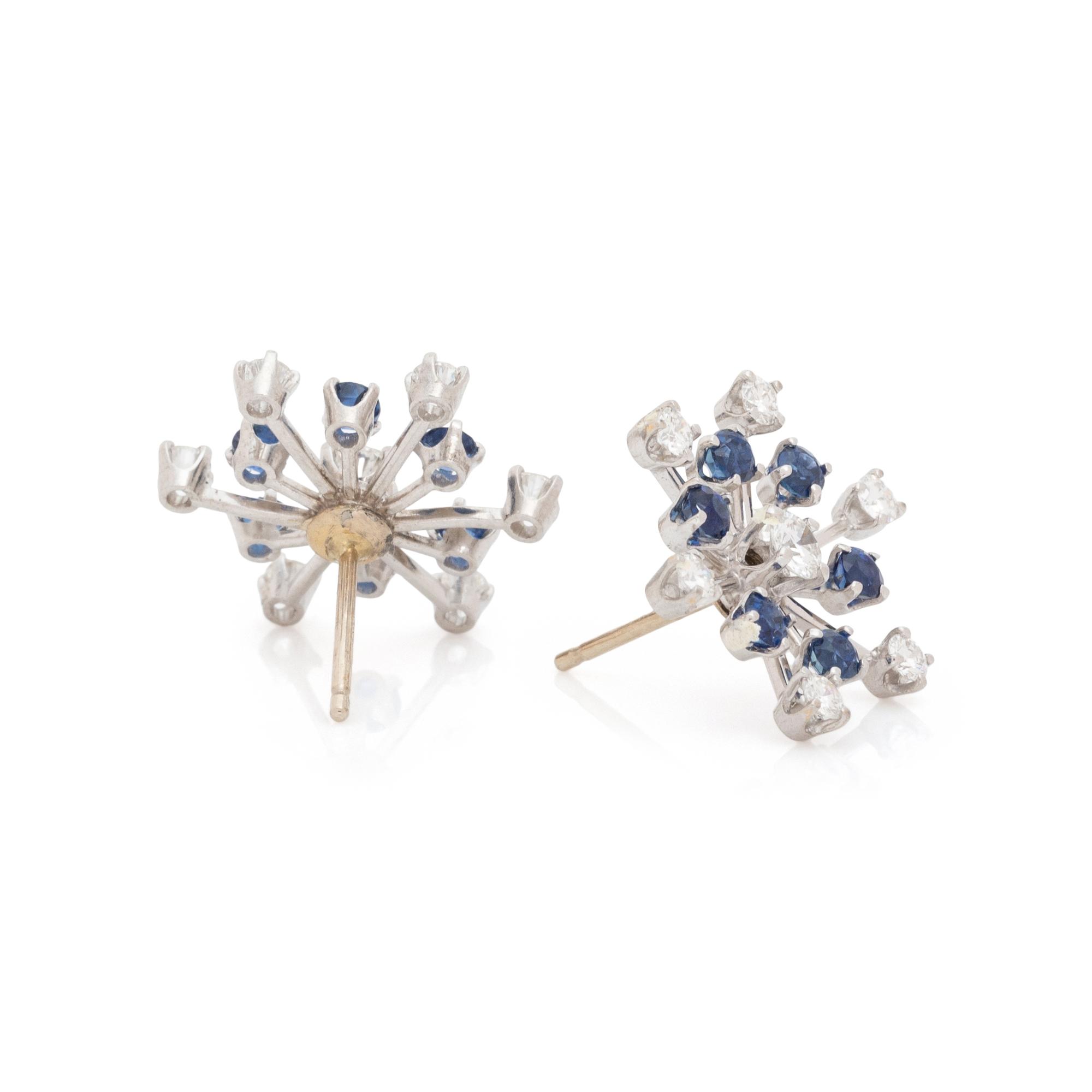 DIAMOND AND SAPPHIRE SNOWFLAKE EARRINGS