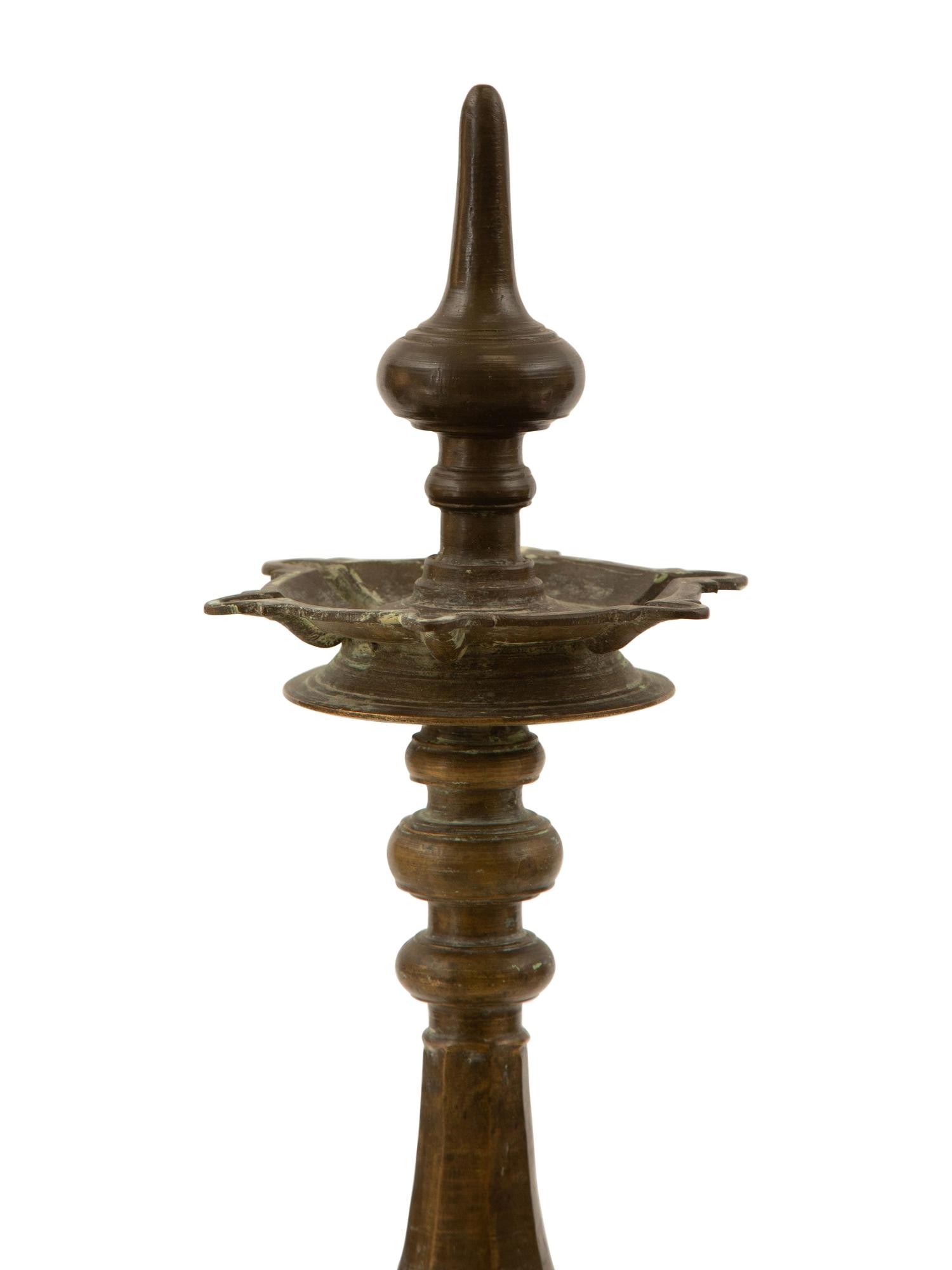 An Indian Brass Kerala Oil Lamp