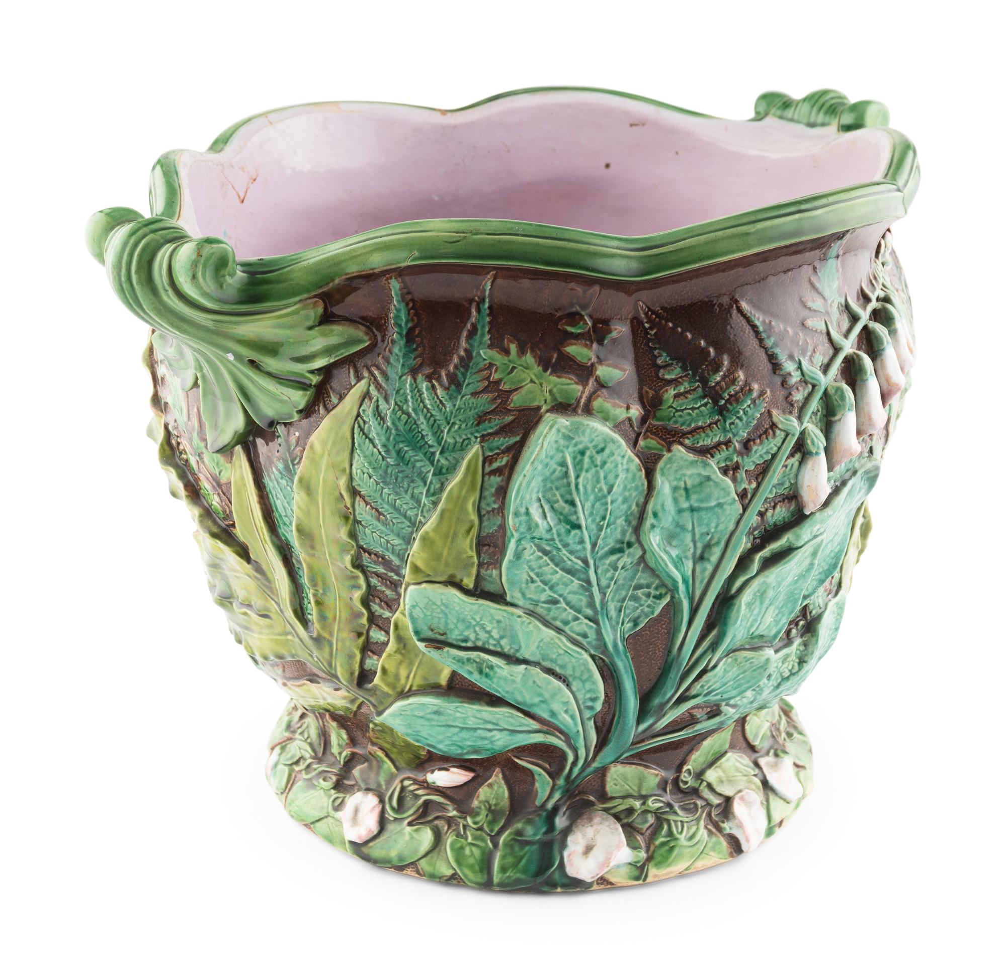 A Pair of Majolica Jardinières