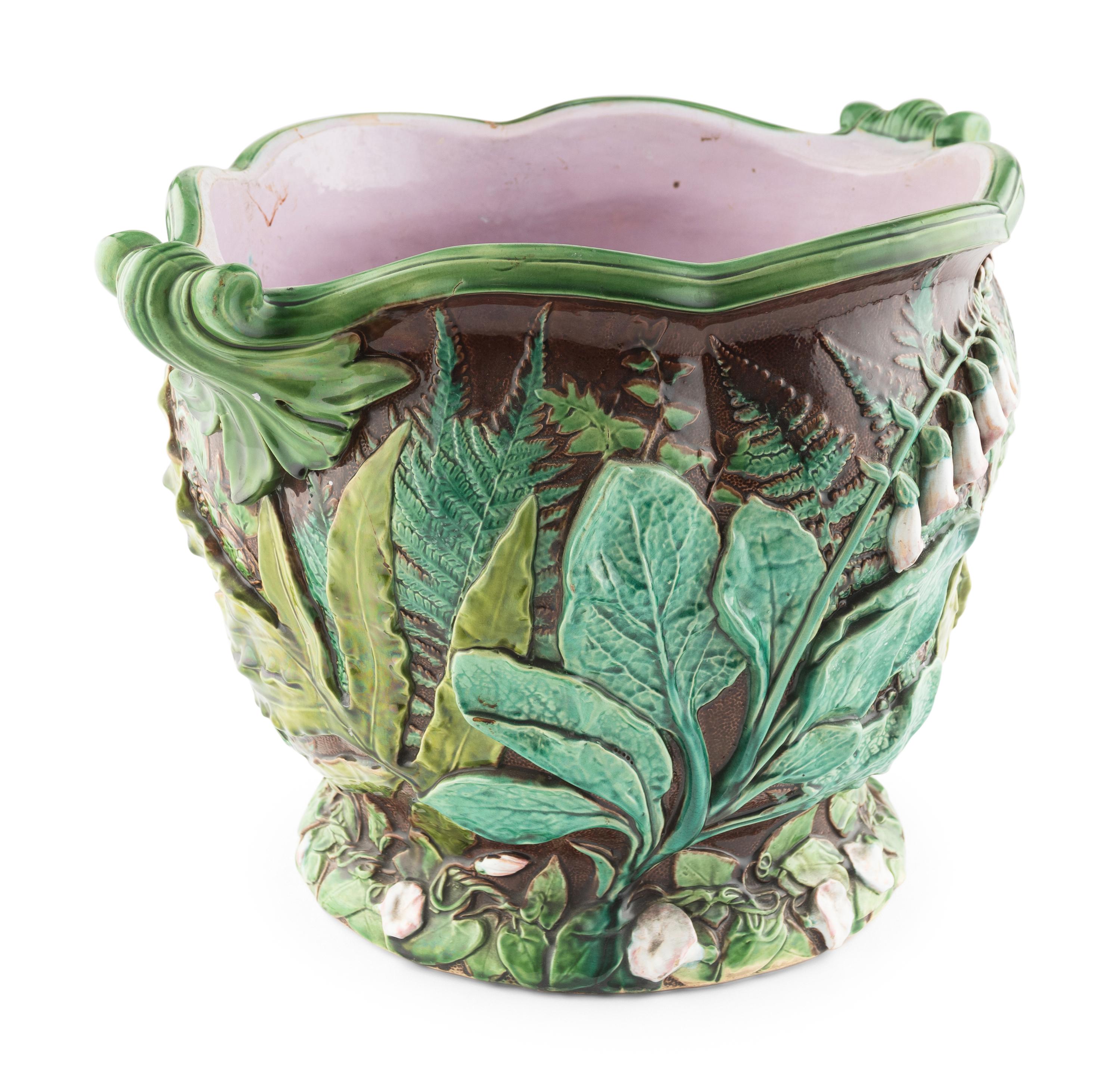 A Pair of Majolica Jardinières