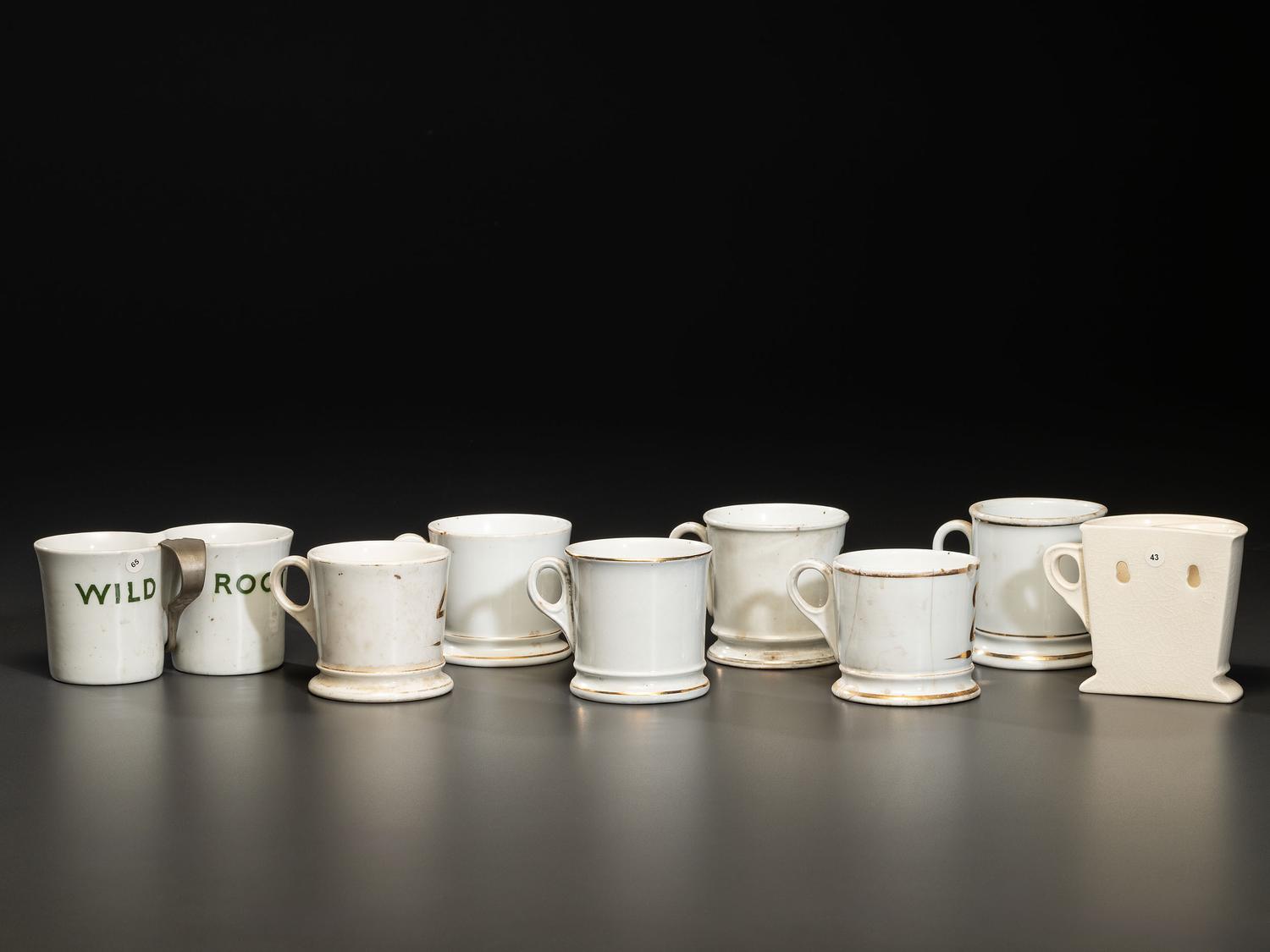 Eight Porcelain Shaving Mugs