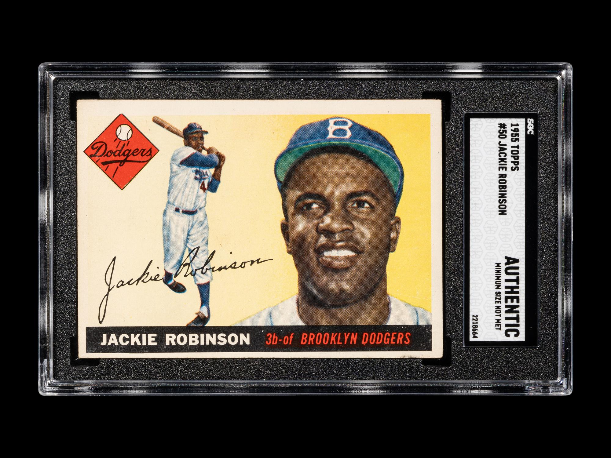 A 1955 Topps Jackie Robinson Baseball Card No. 50 (SGC Authentic)