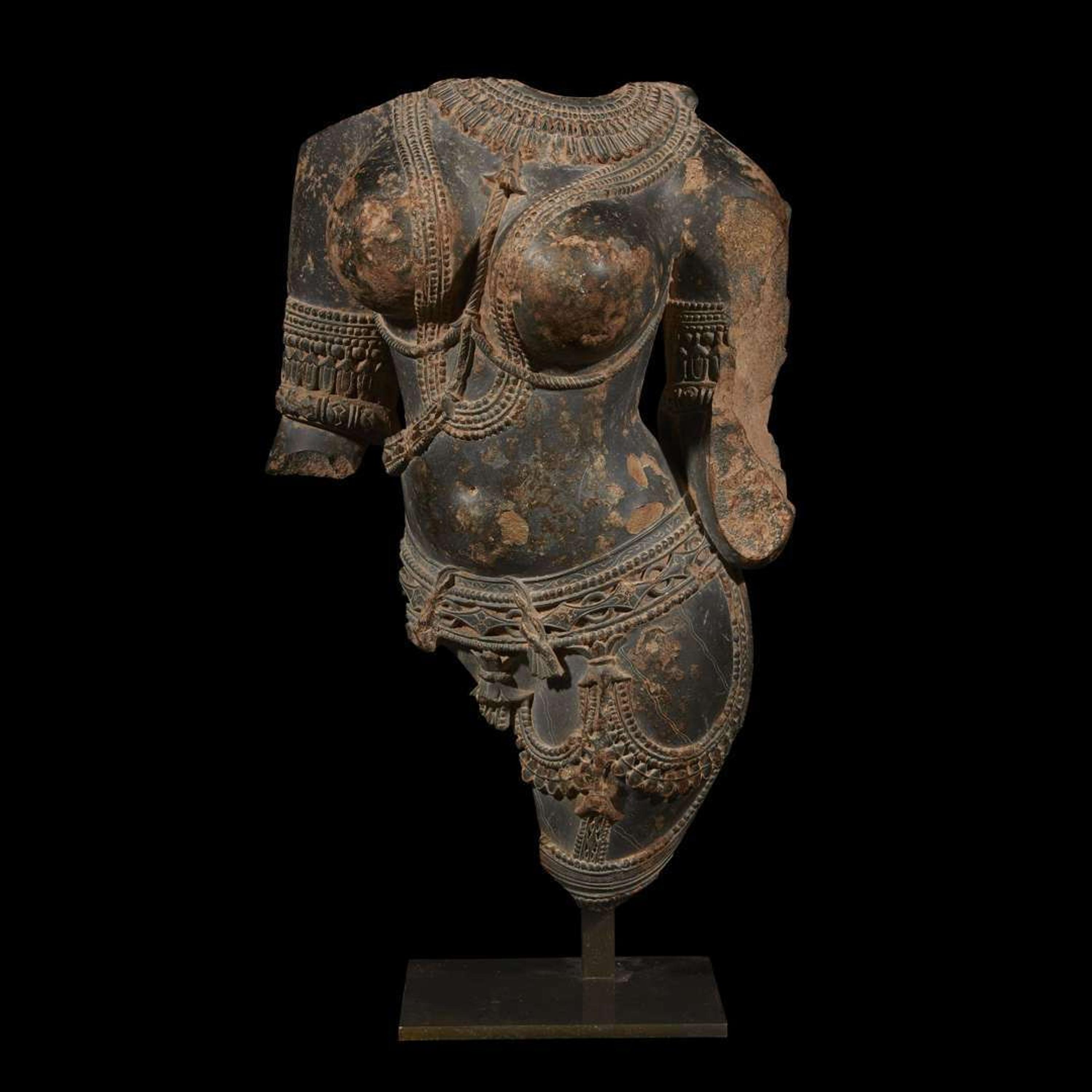 CENTRAL INDIAN TORSO OF A CELESTIAL BEING C. 10th Century AD