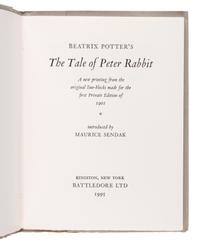 POTTER, Beatrix (1866-1943). Beatrix Potter’s The Tale of Peter Rabbit a New Printing from the Original Line-blocks Made for the First Private Edition of 1901 . Maurice Sendak, illustrator. Kingston, New York: Battledore Ltd., 1995.