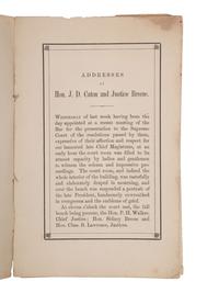 [LINCOLN'S FUNERAL]. CATON, John Dean (1812-1895). Death of Lincoln. Proceedings in the Supreme Court of Illinois . Chicago: J.W. Middleton & Co., 1865.