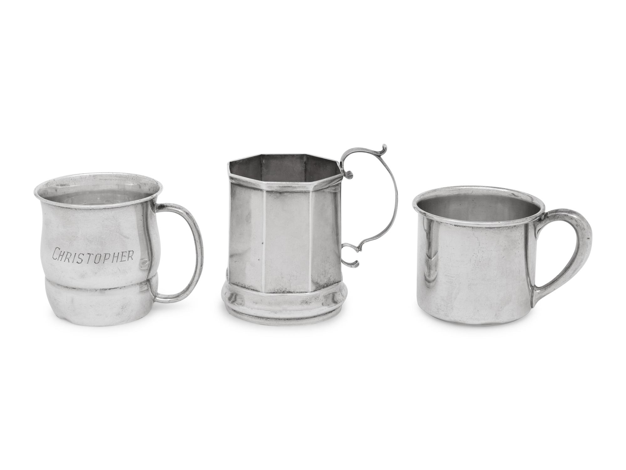 Three American Silver Children's Cups
