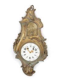 A Louis XV Style Gilt Bronze Cartel Clock