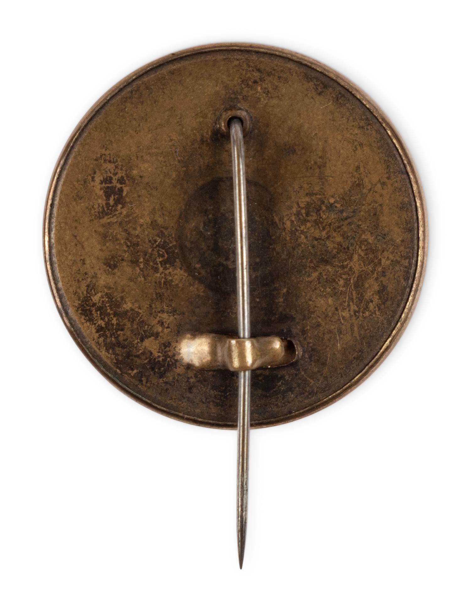 [LINCOLN-JOHNSON CAMPAIGN]. A presidential campaign badge featuring a ferrotype portrait of Lincoln.
