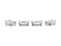 A Set of Four George III Silver Salts with Lion Mask and Paw Feet