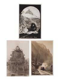 [RAILROADS]. A group of 190 RPPCs & photographs of trains, railroads, and locomotives.
