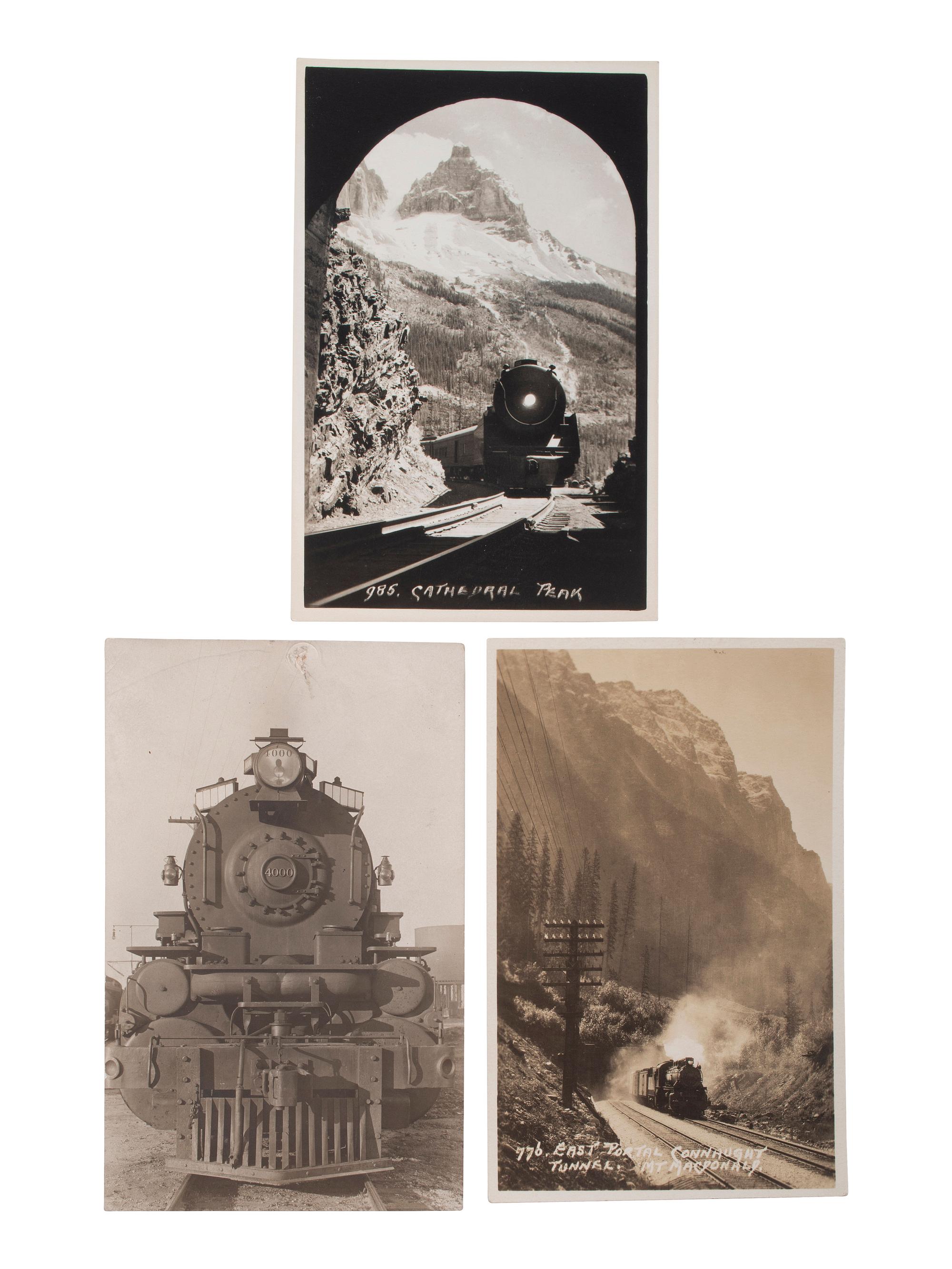 [RAILROADS]. A group of 190 RPPCs & photographs of trains, railroads, and locomotives.
