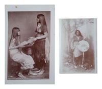 [NATIVE AMERICANS]. 3 photographs of Mojave, Moqui, and Apache subjects.