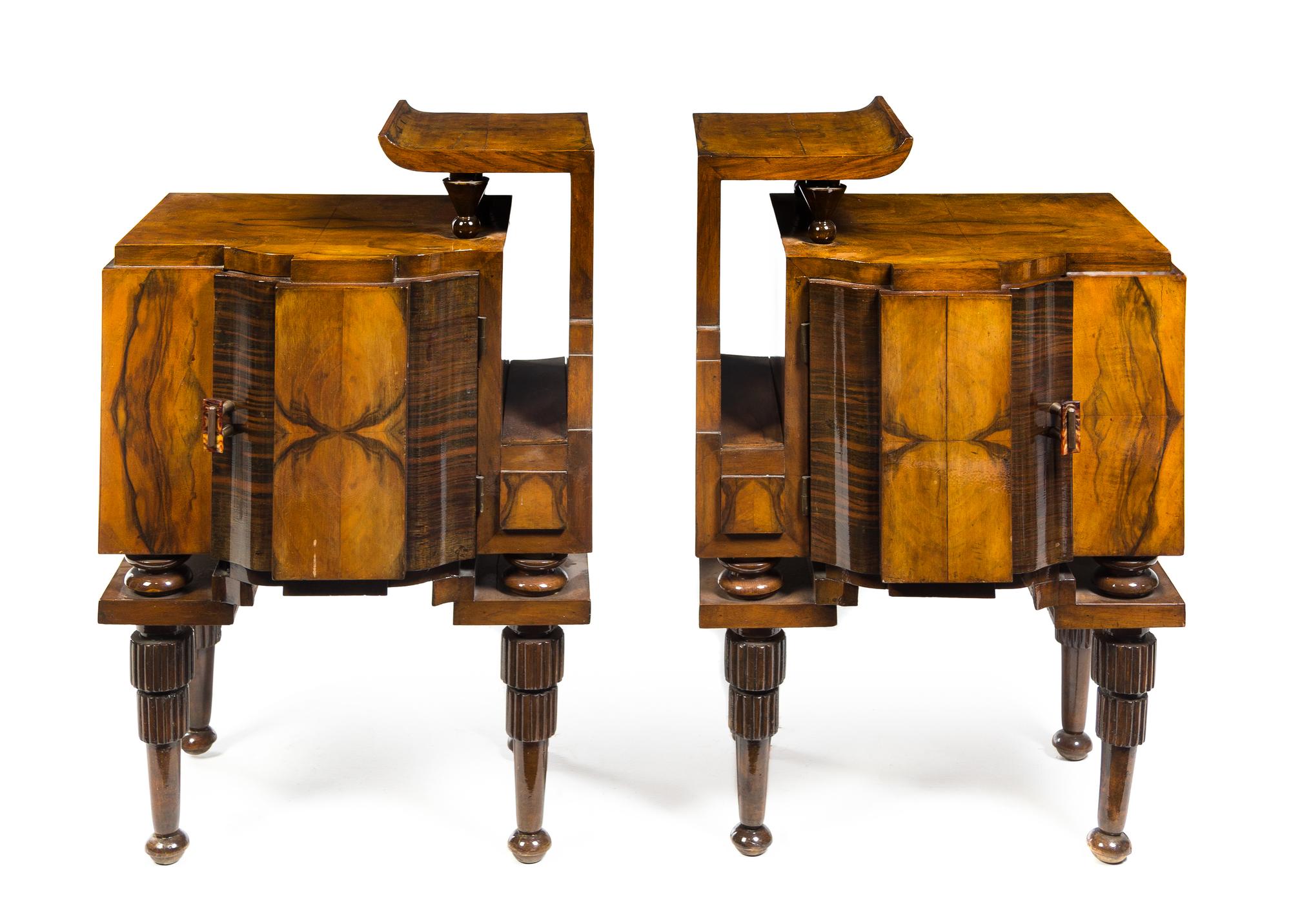 A Pair of Czechoslovakian Art Nouveau Side Tables Height 28 3/4 x width 19 x depth 13 inches — EARLY 20TH CENTURY
