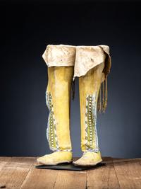 Comanche Beaded Hide Boot Moccasins