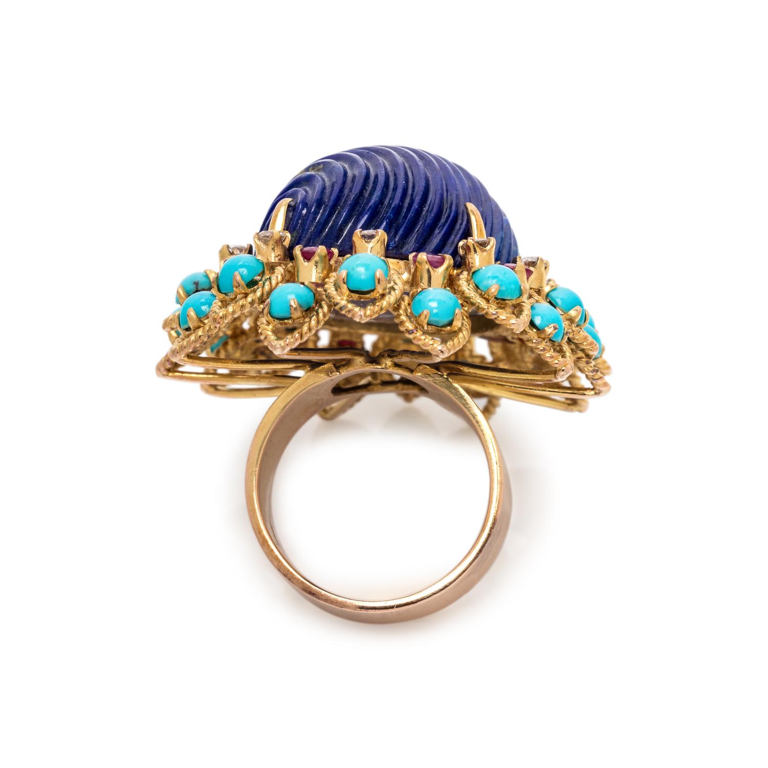 MULTIGEM AND DIAMOND RING