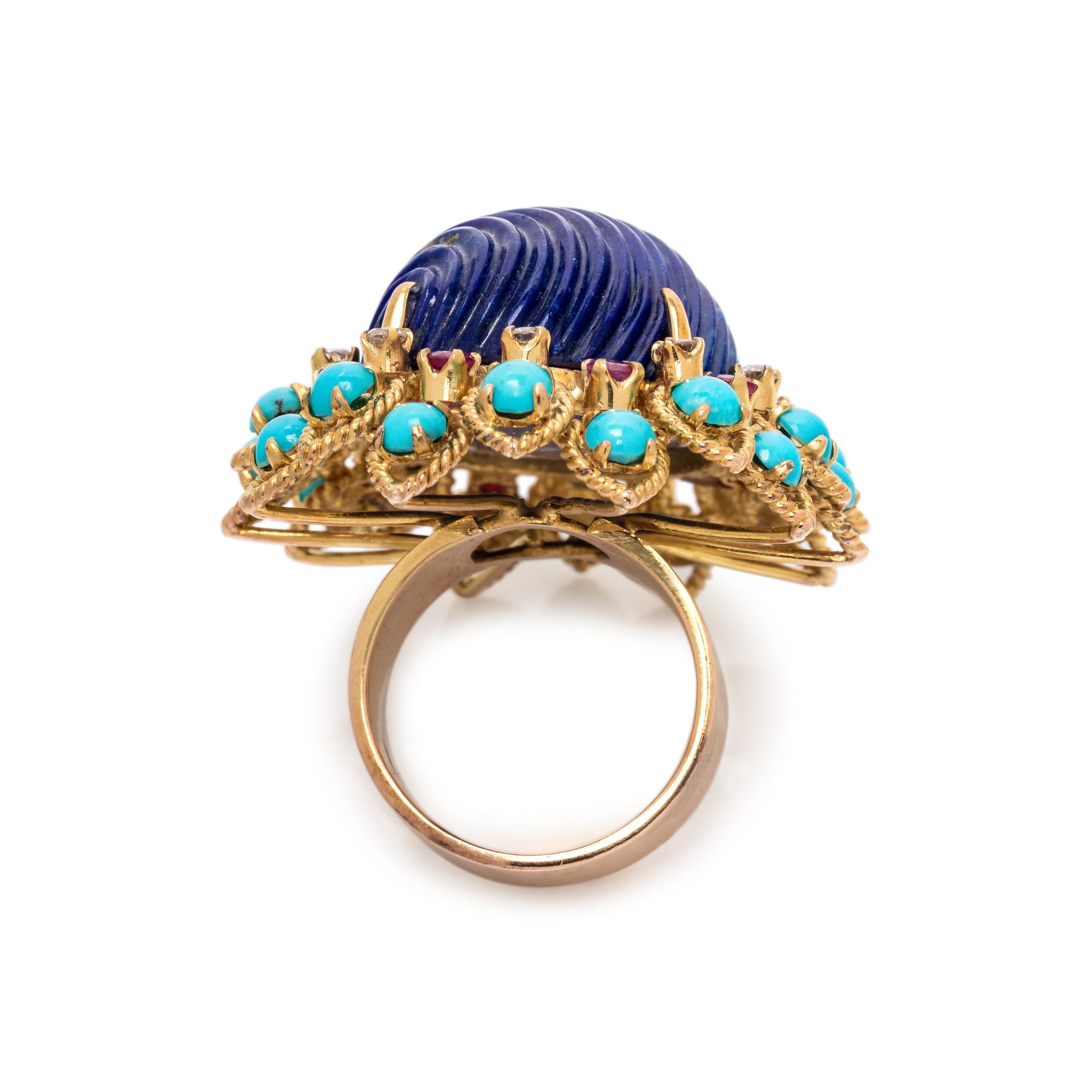 MULTIGEM AND DIAMOND RING