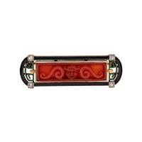 ART DECO, CARVED CARNELIAN AND DIAMOND BAR PIN