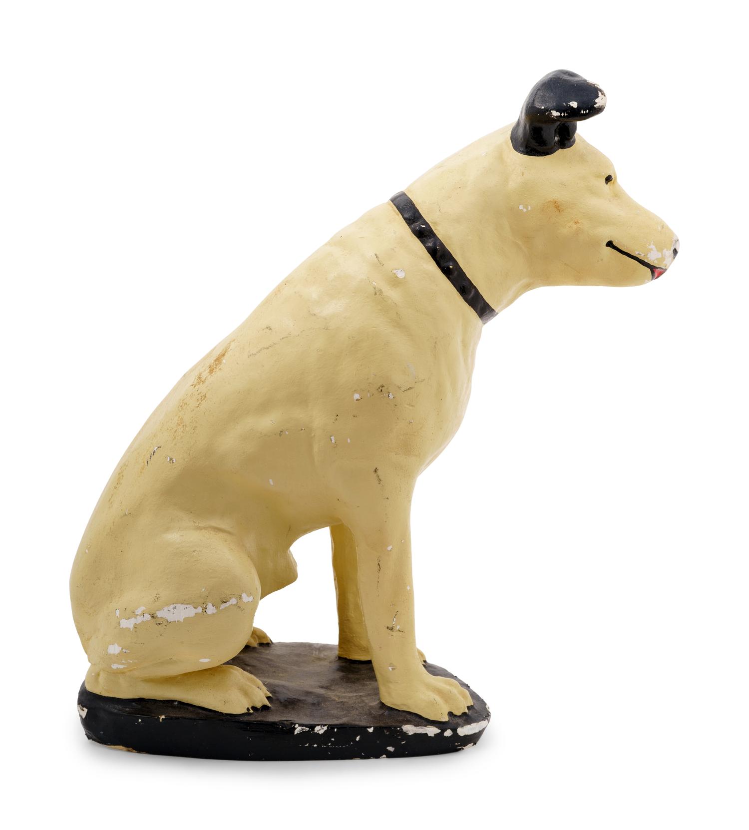 A Nipper the RCA Dog Painted Plaster Figure