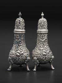 Seven American Repousse Silver Table Articles