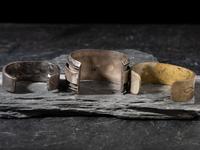 Navajo Silver and Brass Cuff Bracelets