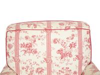 An American Empire Mahogany Foot Stool and a Printed Cotton Slip-Upholstered Club Chair