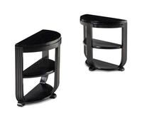 Pair of Ebonized Demilune Side Tables, c. 1930