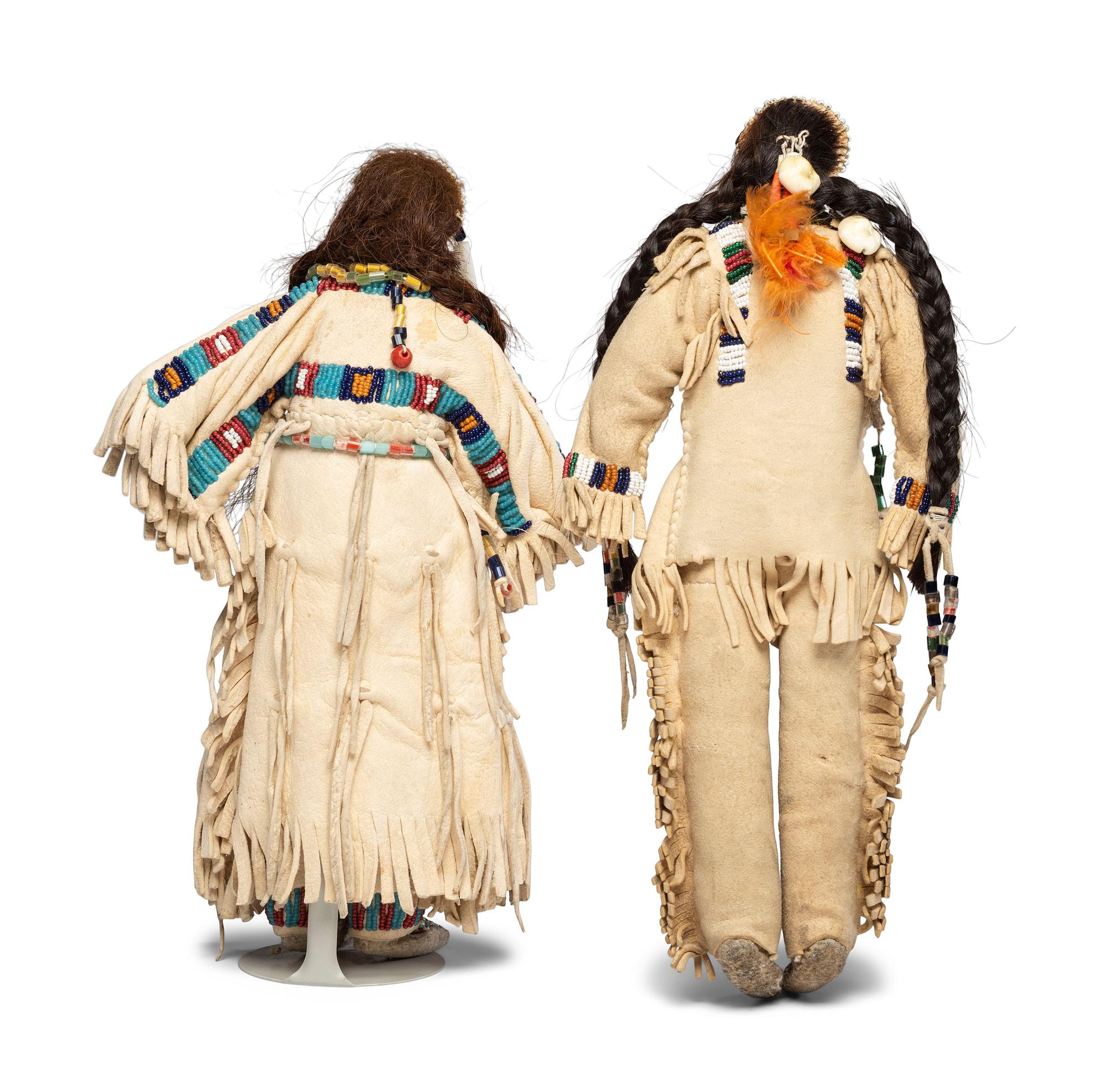 Sioux Beaded Hide Dolls