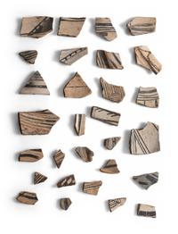 Early San Lazaro Pueblo Black-and-White Pottery Sherds and Rim Pieces, From the Collection of Forrest Fenn