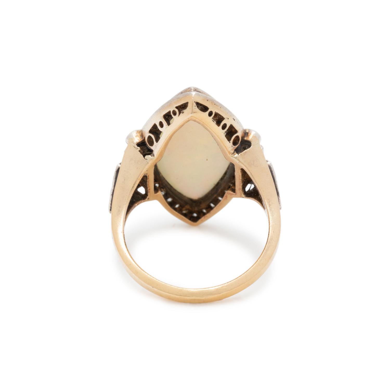 EVELYN CLOTHIER, OPAL, DIAMOND AND ENAMEL RING
