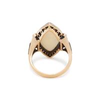 EVELYN CLOTHIER, OPAL, DIAMOND AND ENAMEL RING