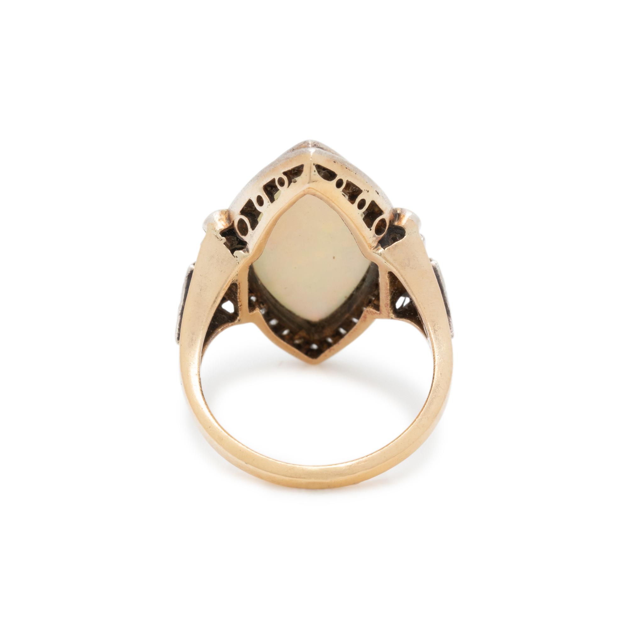 EVELYN CLOTHIER, OPAL, DIAMOND AND ENAMEL RING