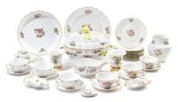 A Herend Porcelain Partial Dinner Service Diameter of widest serving dish 11 1/2 inches.