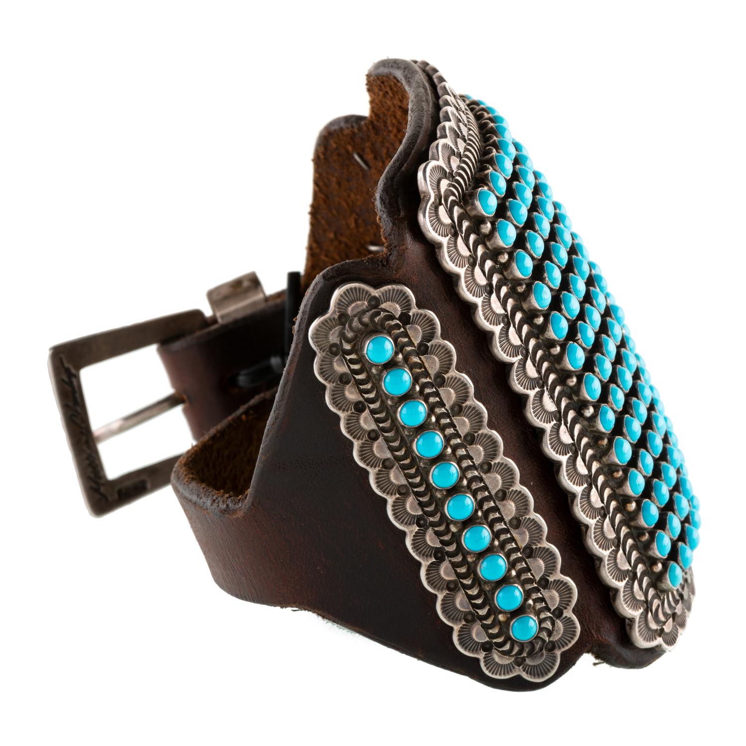 Stamped Silver and Petit Point Turquoise Ketoh Lot is located and will ship from Denver, Colorado.