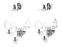 A Pair of George III Style Silvered Metal and Glass Three-Light Sconces