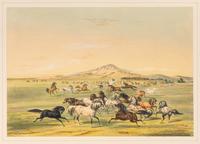 CATLIN, George (1796-1872). Catlin's North American Indian Portfolio. Hunting Scenes and Amusements of the Rocky Mountains and Prairies of America. London: Geo. Catlin/Piccadilly Place, 1844 [but Chatto & Windus, 1875].