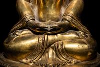 A Large Tibetan Gilt Bronze Figure of Seated Buddha