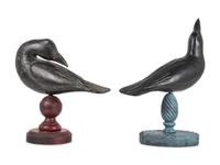 A Pair of Folk Art Crows by Dallas J. Valley