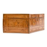 [LINCOLN CONSPIRATORS]. A marquetry box constructed by Lincoln conspirator Dr. Samuel Mudd while imprisoned at Fort Jefferson, ca 1867.
