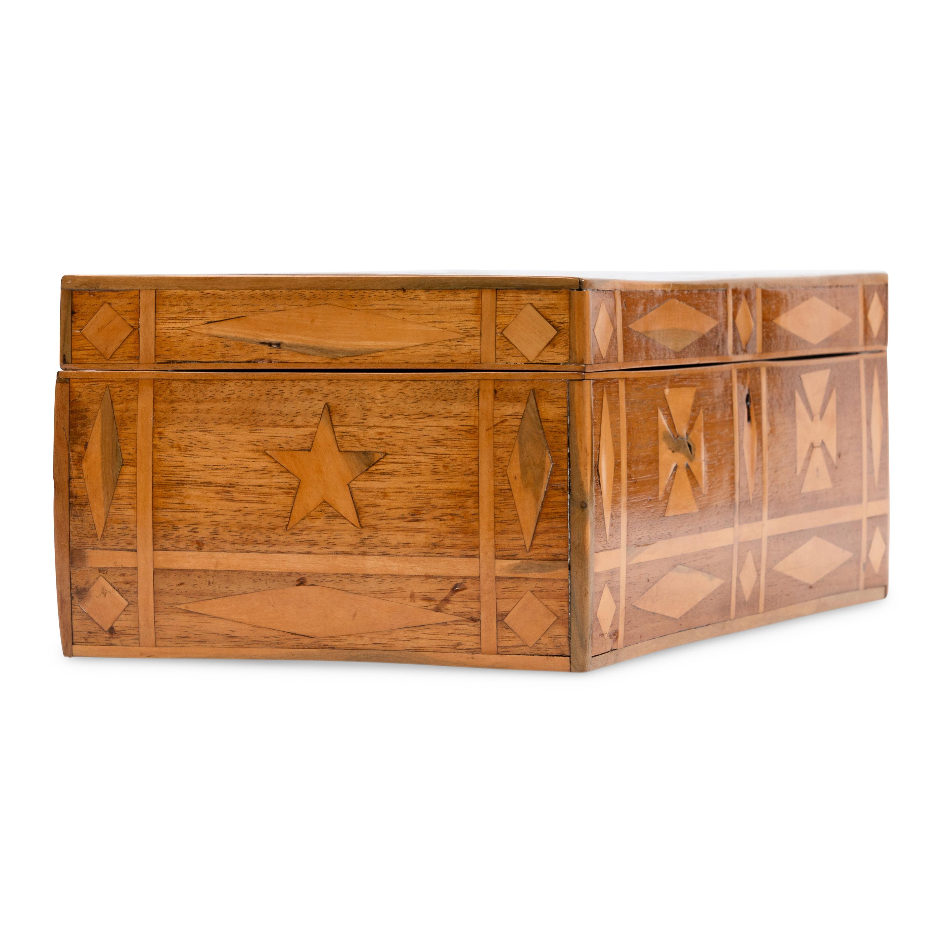 [LINCOLN CONSPIRATORS]. A marquetry box constructed by Lincoln conspirator Dr. Samuel Mudd while imprisoned at Fort Jefferson, ca 1867.